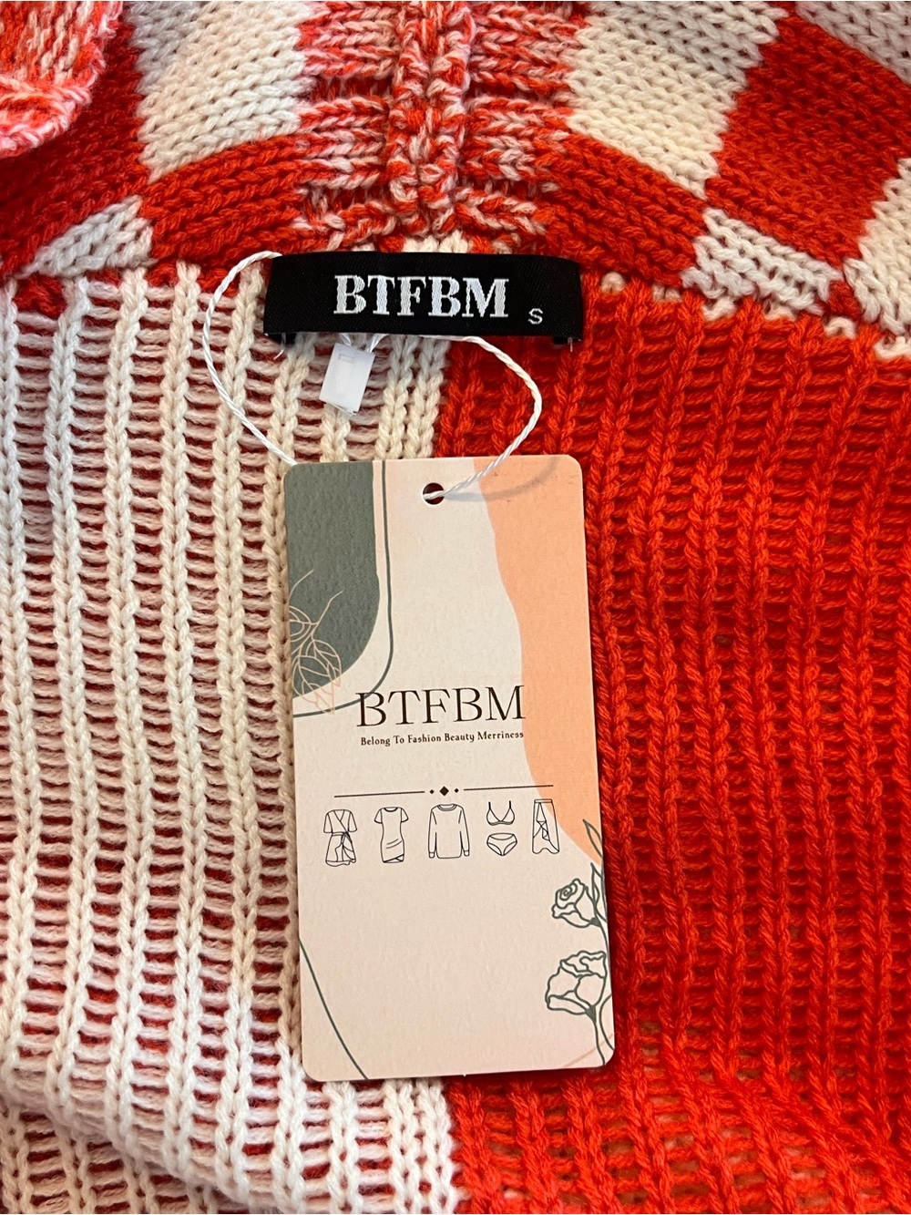 BTFBM Color Block Cardigan size small - Picture 3 of 4